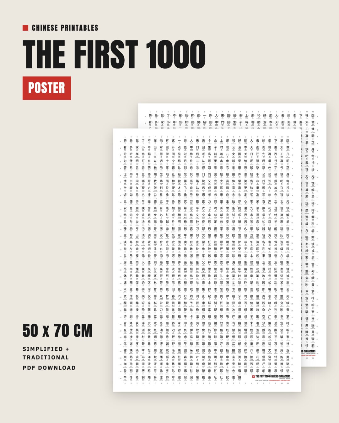 The First 1000 Chinese Characters Poster